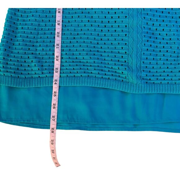 Christopher & Banks Teal Scoop Neck Layered Sweater Womens Size L - Picture 6 of 8